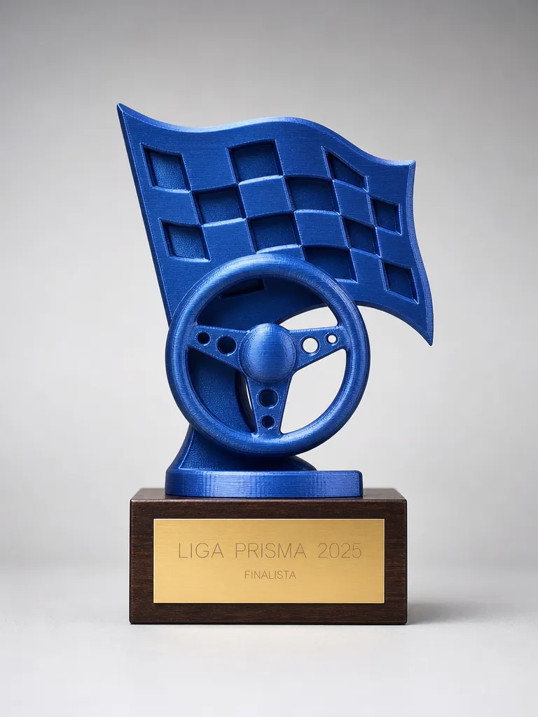 Trofeo de automovilismo en impreso en 3d