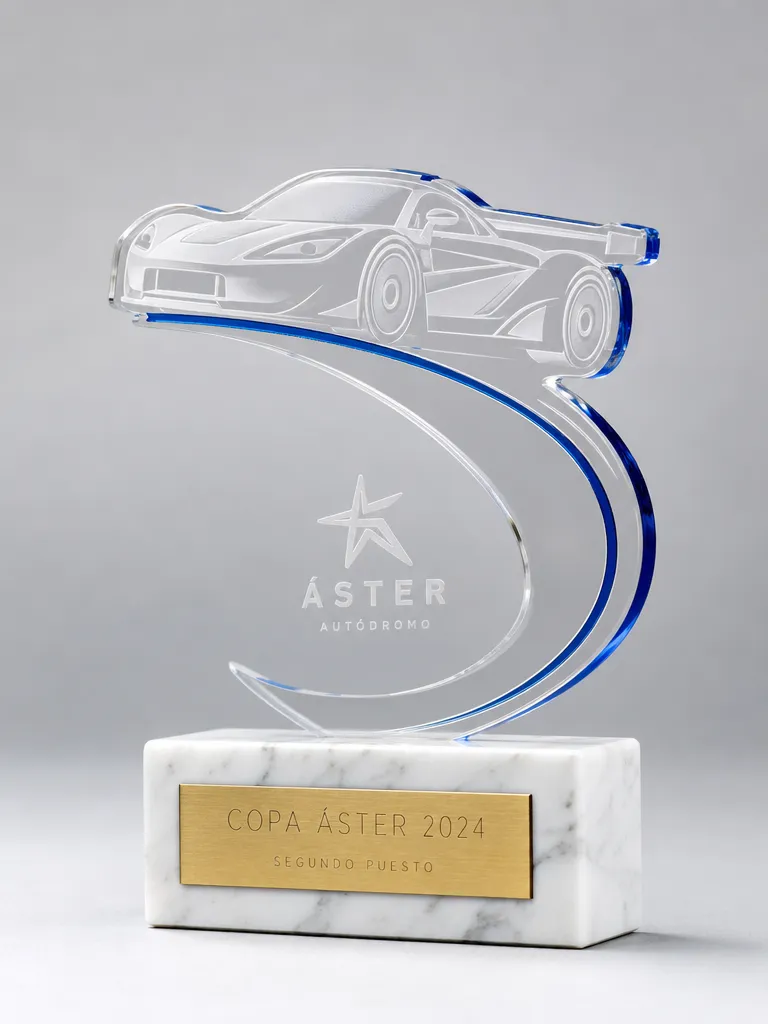 Trofeo de automovilismo en metacrilato