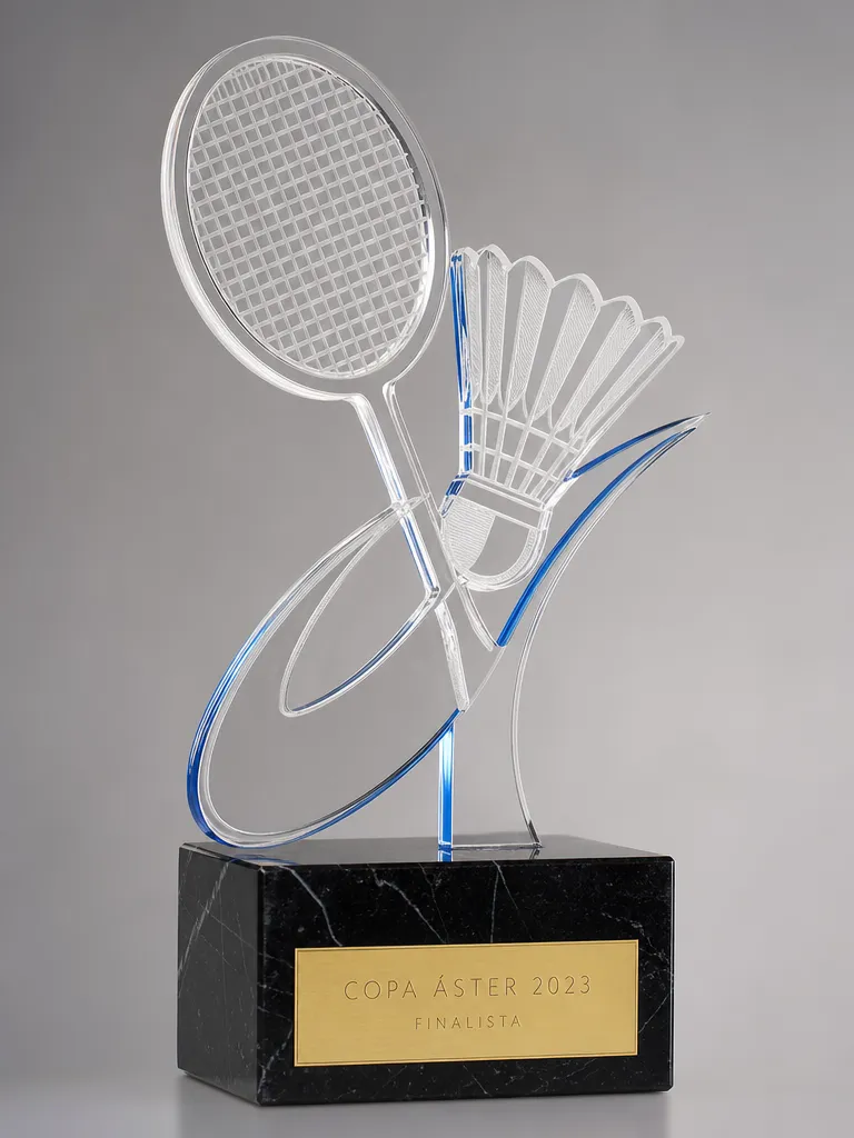 Trofeo de bádminton en metacrilato