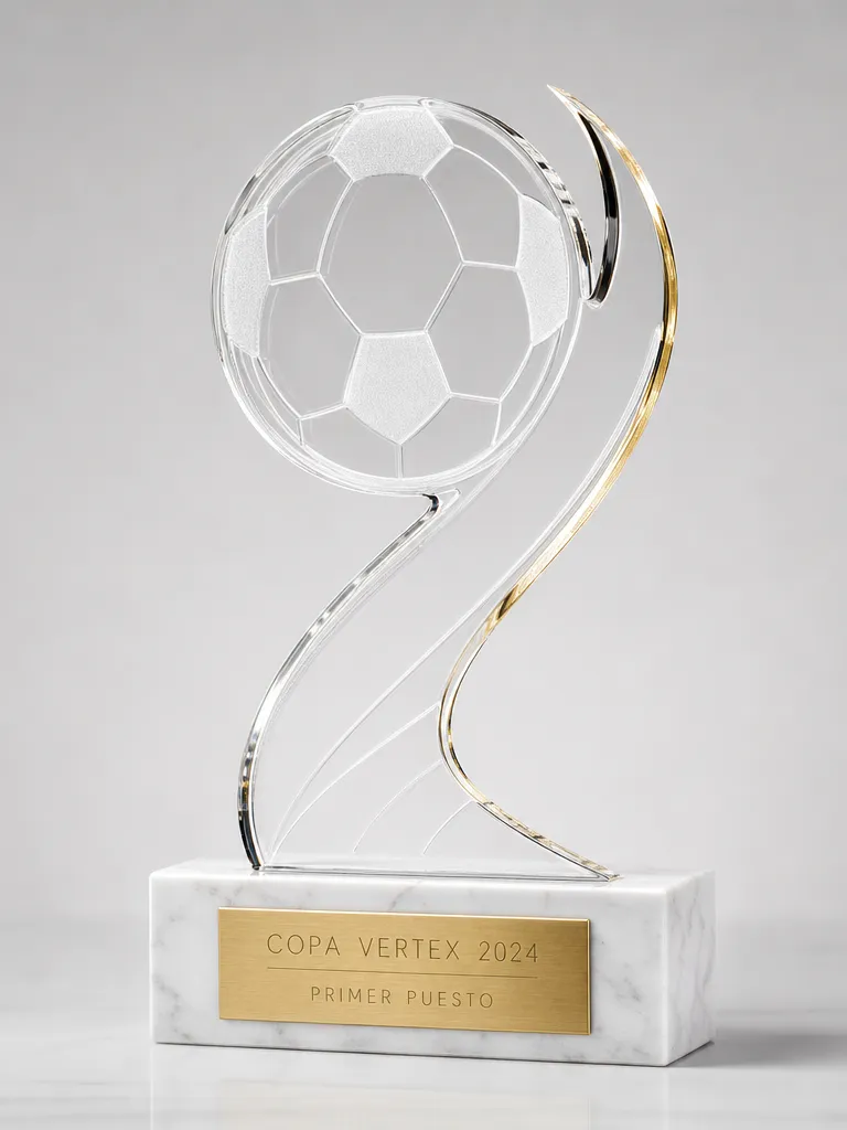 Trofeo de fútbol en metacrilato