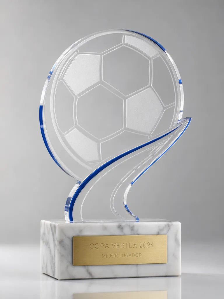 Trofeo de fútbol sala en metacrilato