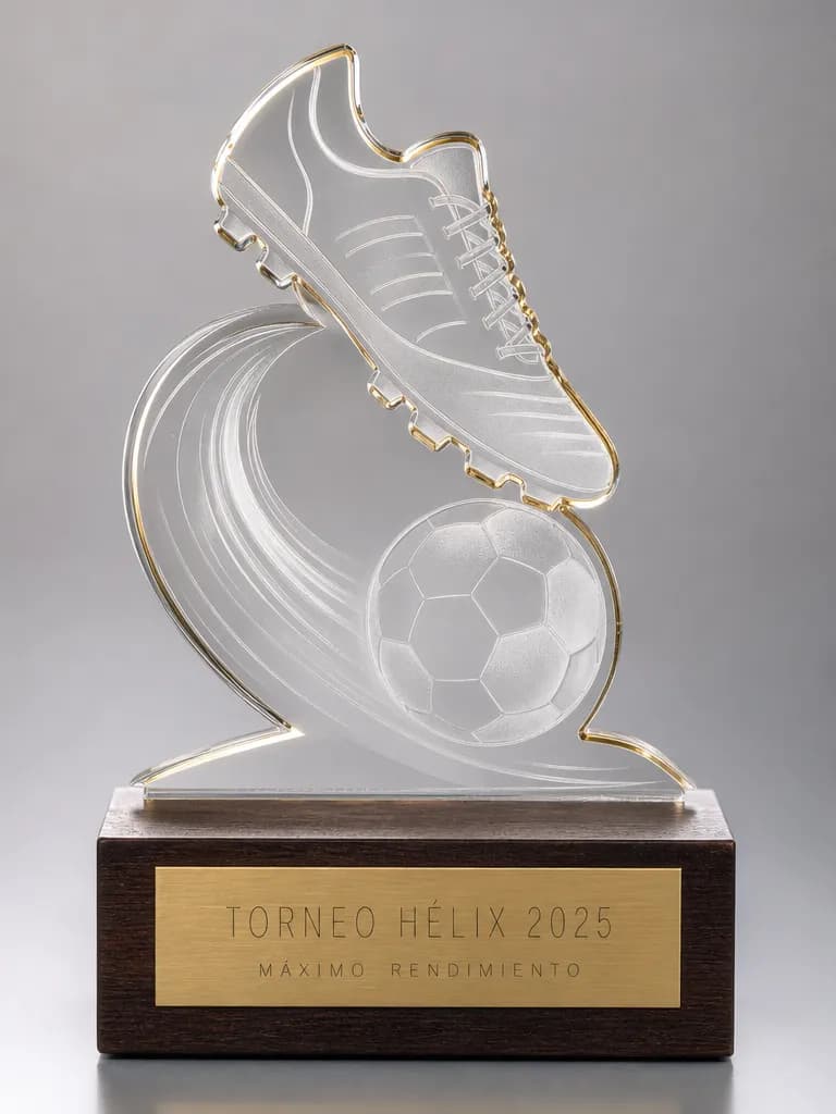 Trofeo de goleador en metacrilato
