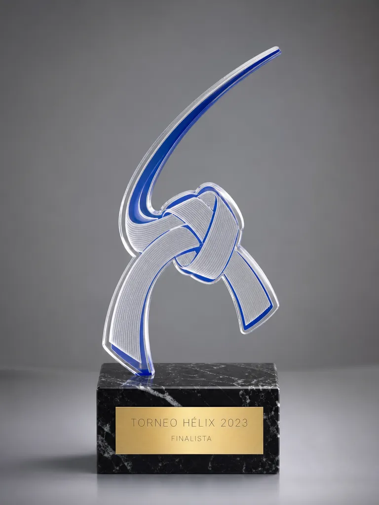 Trofeo de judo en metacrilato