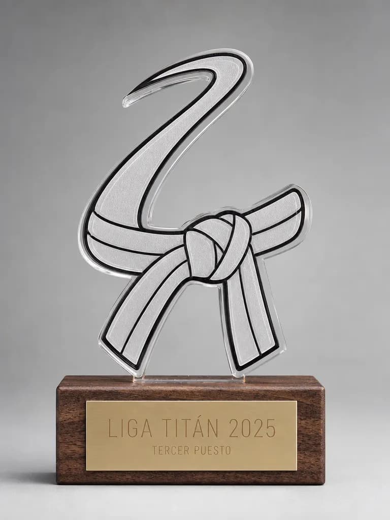 Trofeo de karate en metacrilato