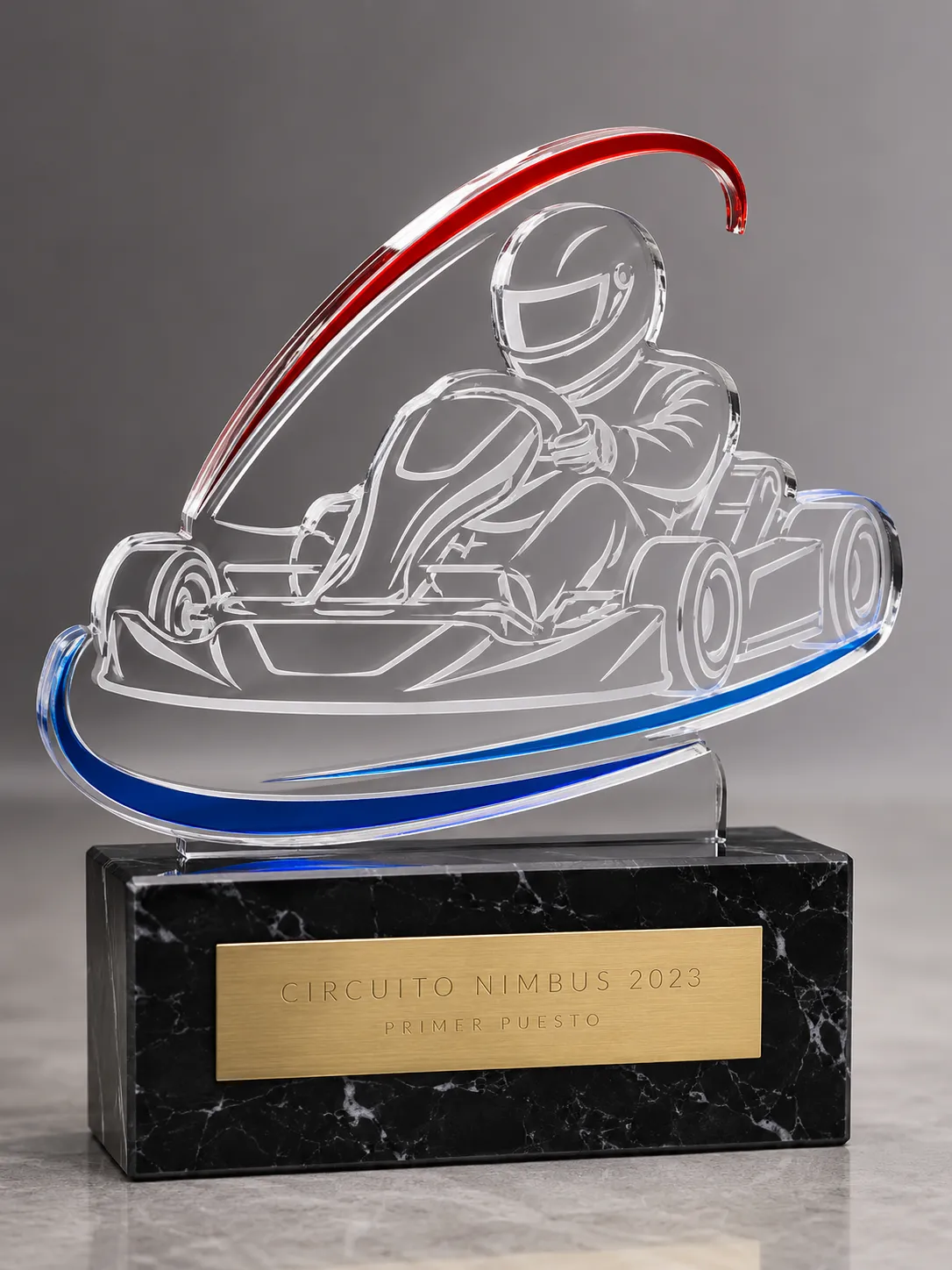 Trofeo de karting en metacrilato