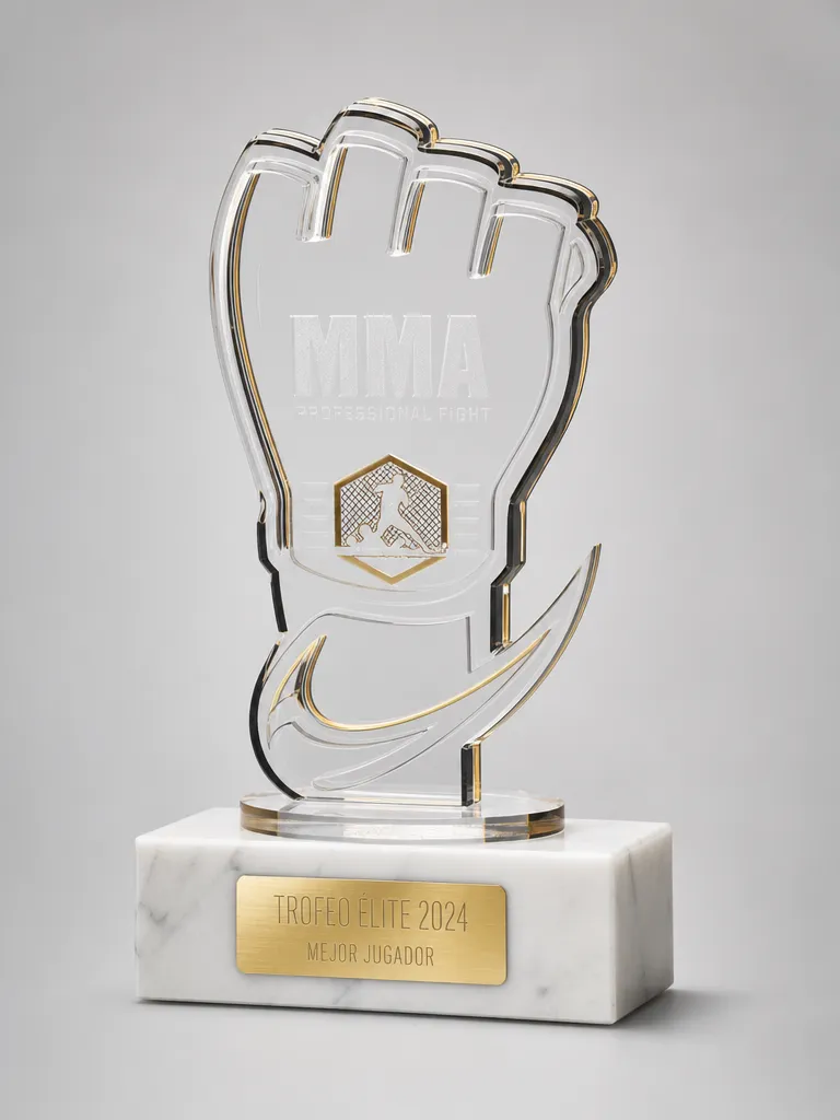 Trofeo de mma en metacrilato