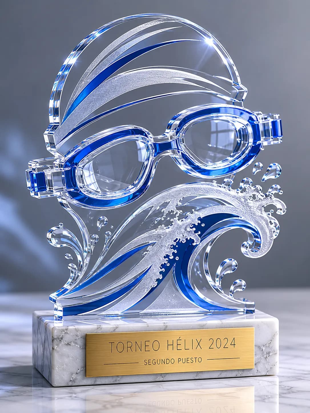 Trofeo de natación en metacrilato
