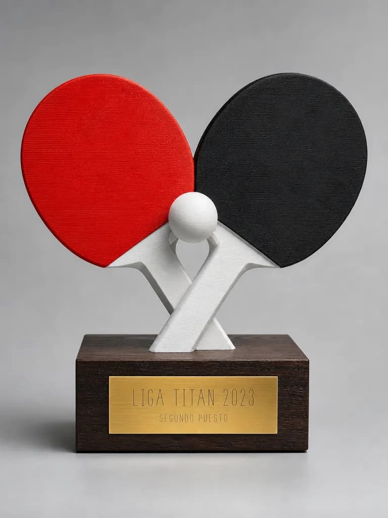 Trofeo de ping pong en impreso en 3d