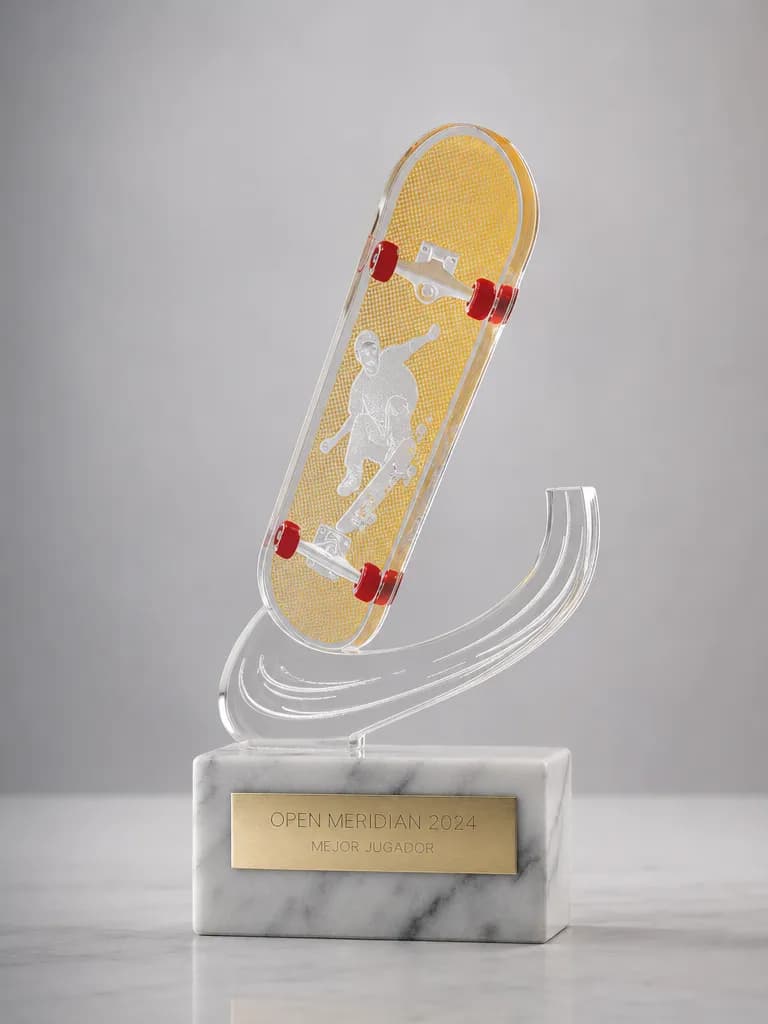 Trofeo de skate en metacrilato