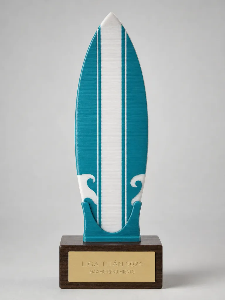 Trofeo de surf en impreso en 3d