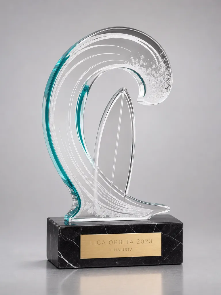Trofeo de surf en metacrilato