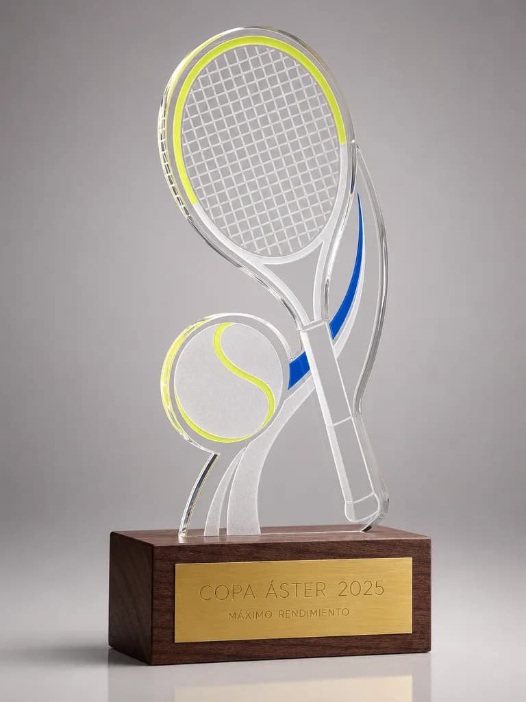 Trofeo de tenis en metacrilato