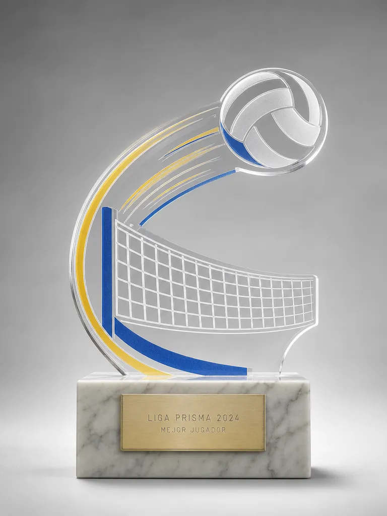 Trofeo de voleibol en metacrilato