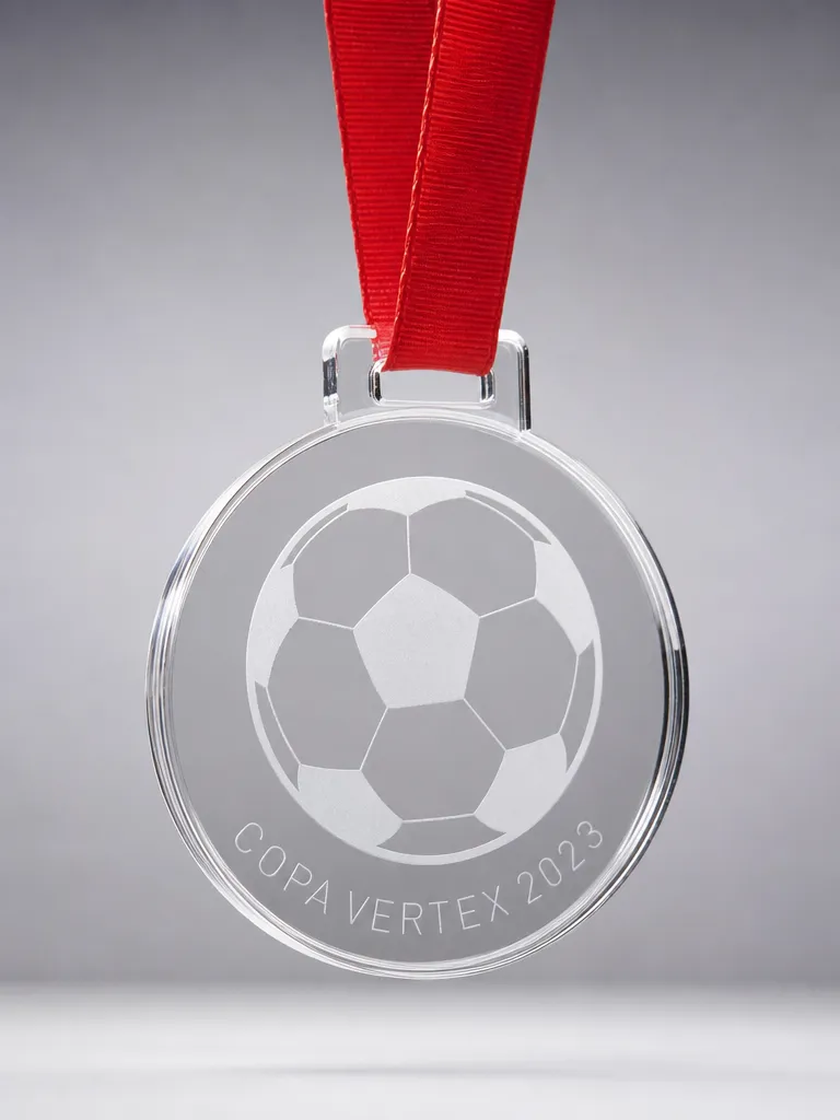 Trofeo de fútbol en metacrilato