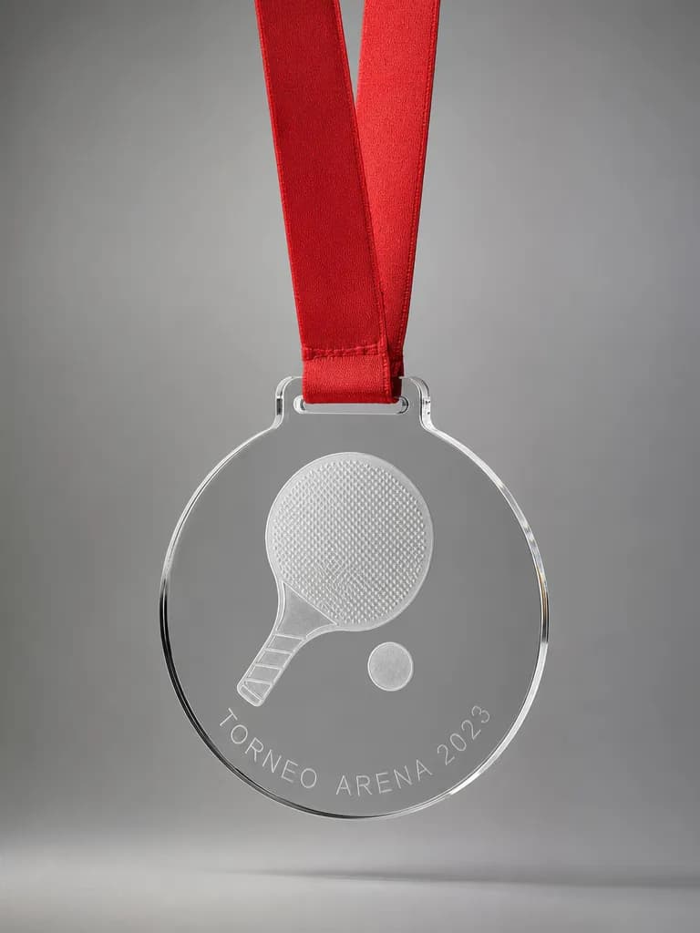 Trofeo de ping pong en metacrilato