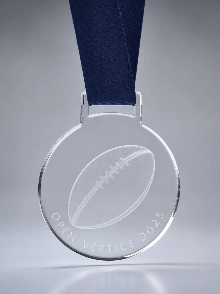 Trofeo de rugby en metacrilato