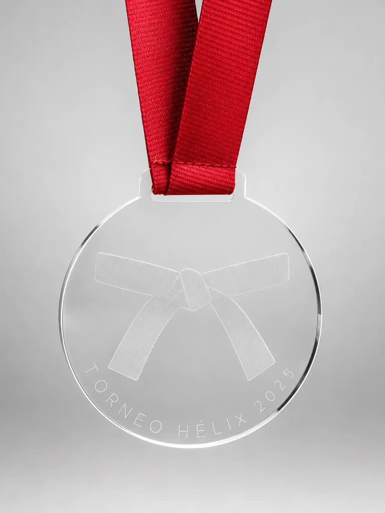Trofeo de taekwondo en metacrilato
