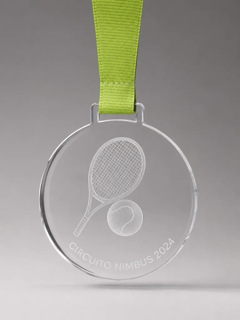 Trofeo de tenis en metacrilato