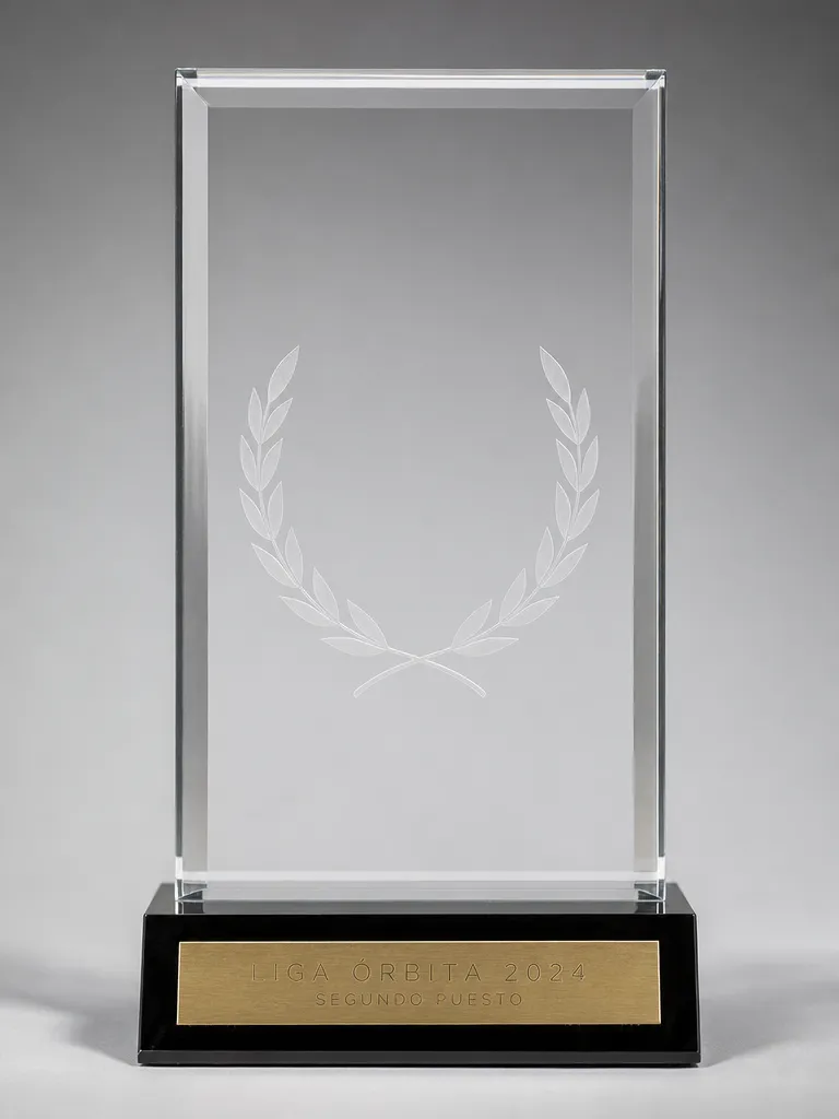 Trofeo de homenaje en metacrilato