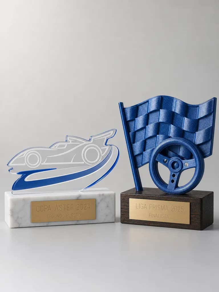 Custom motor racing trophies
