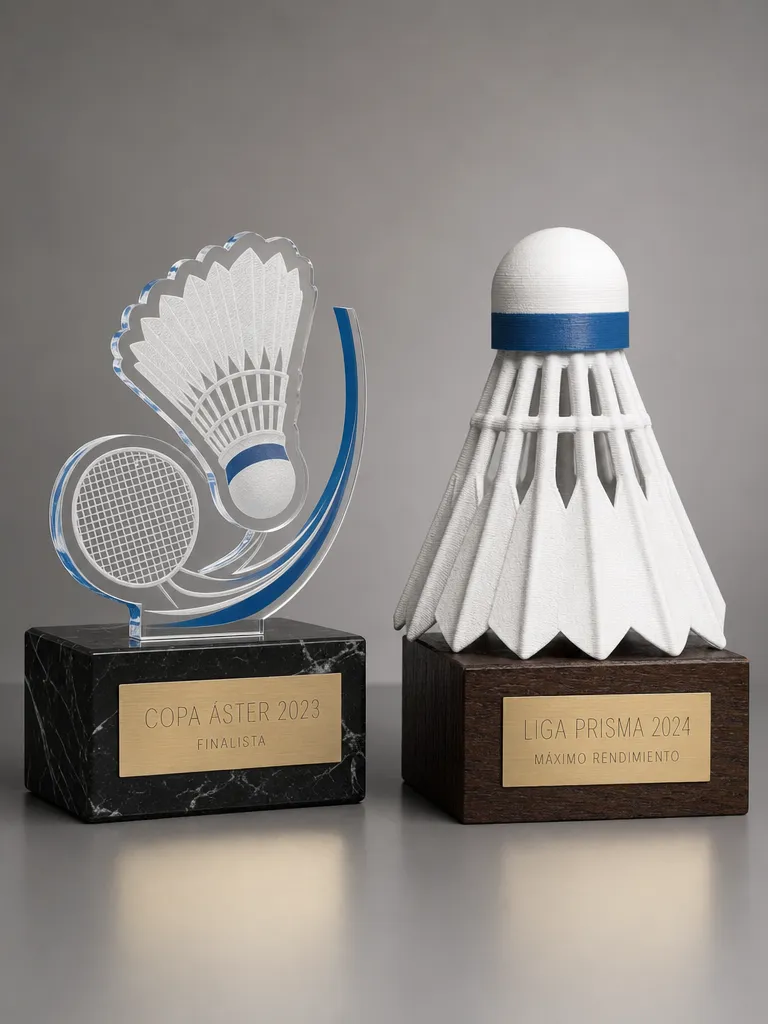 Custom badminton trophies