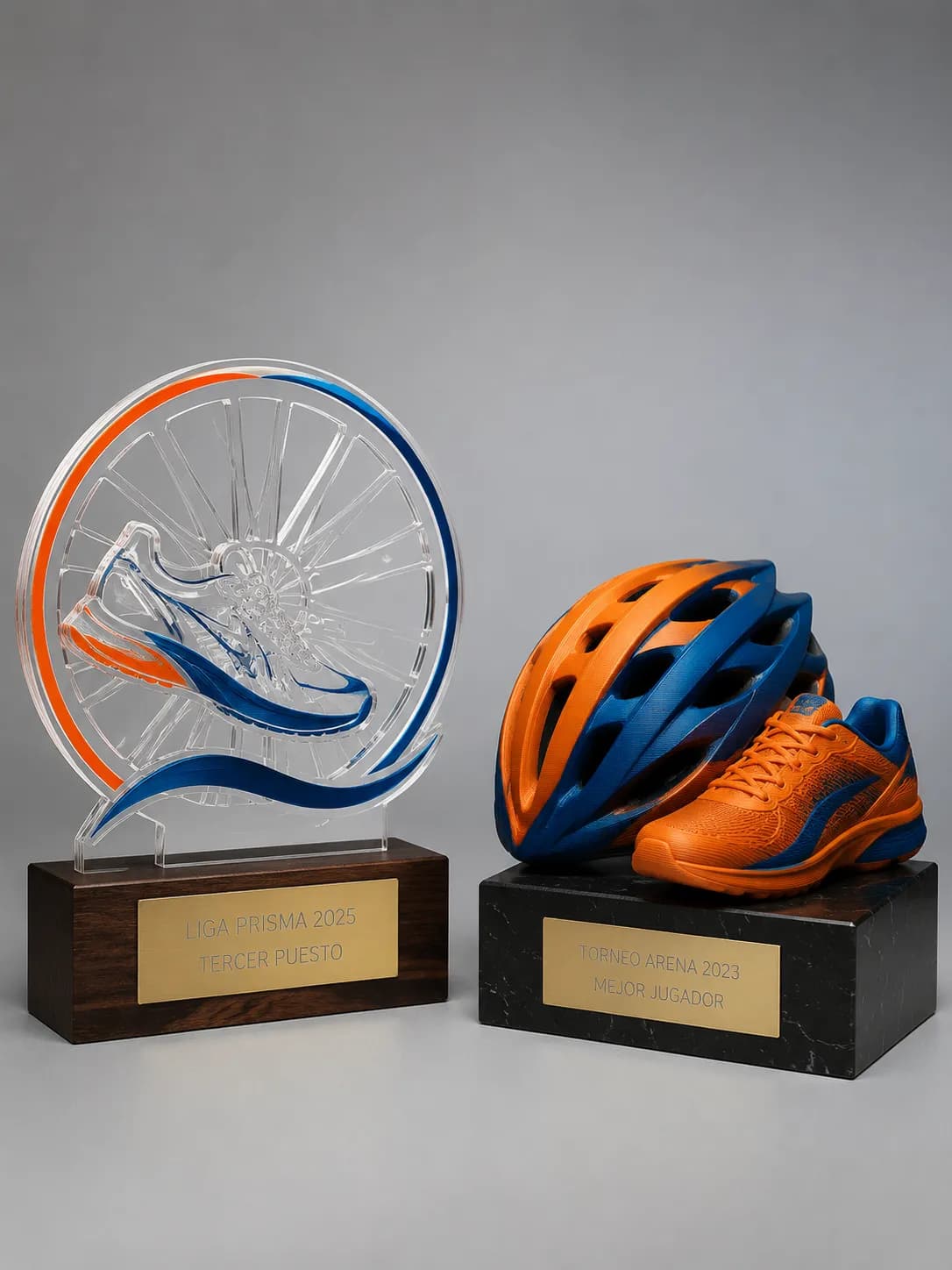 Trofeos de duatlón personalizados