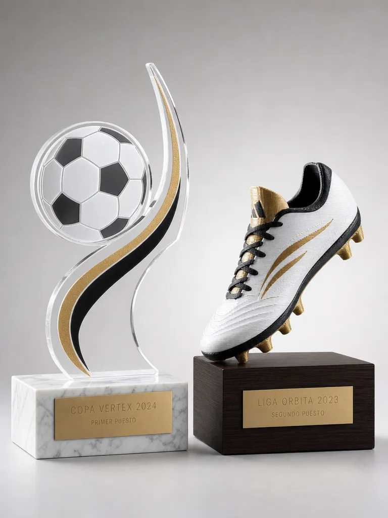 Trofeos de fútbol personalizados