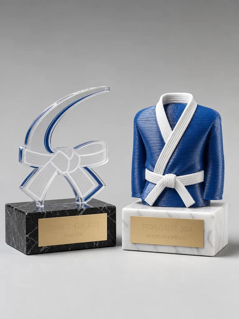 Trofeos de judo personalizados