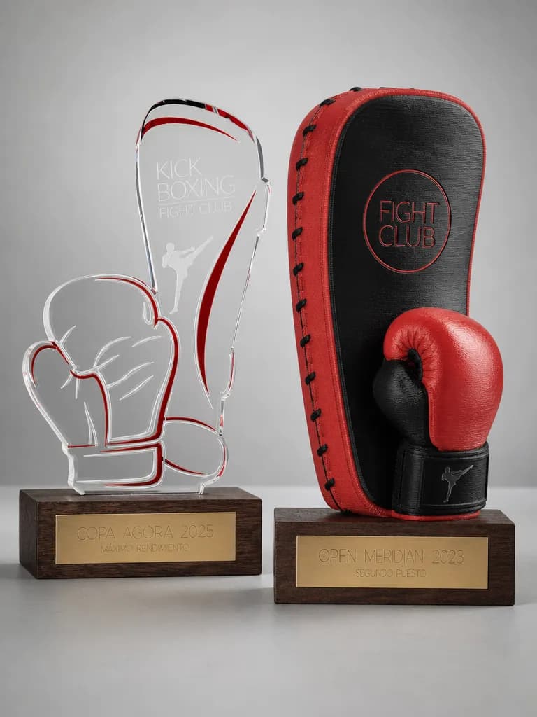 Trofeos de kickboxing personalizados