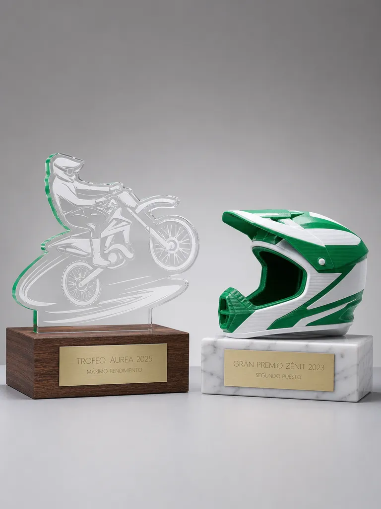 Trofeos de motocross personalizados