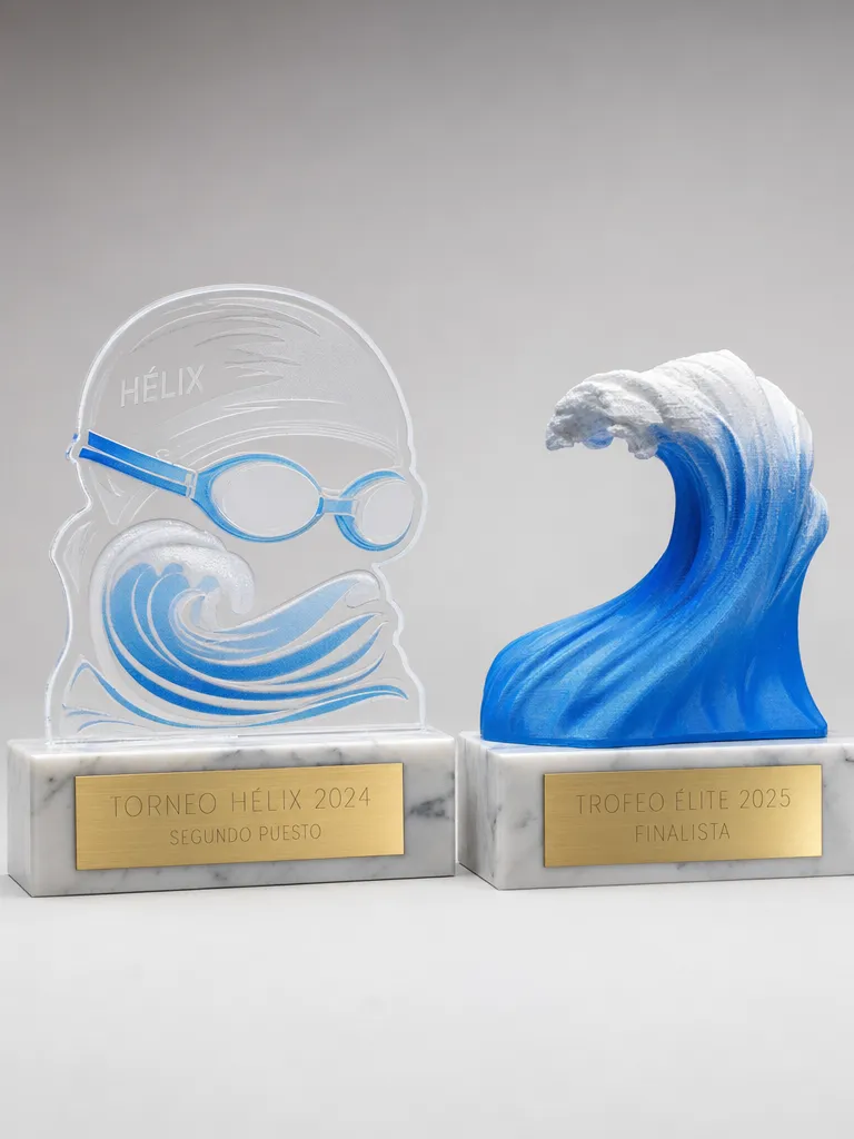 Custom swimming trophies