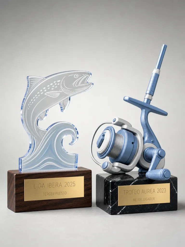 Trofeos de pesca personalizados