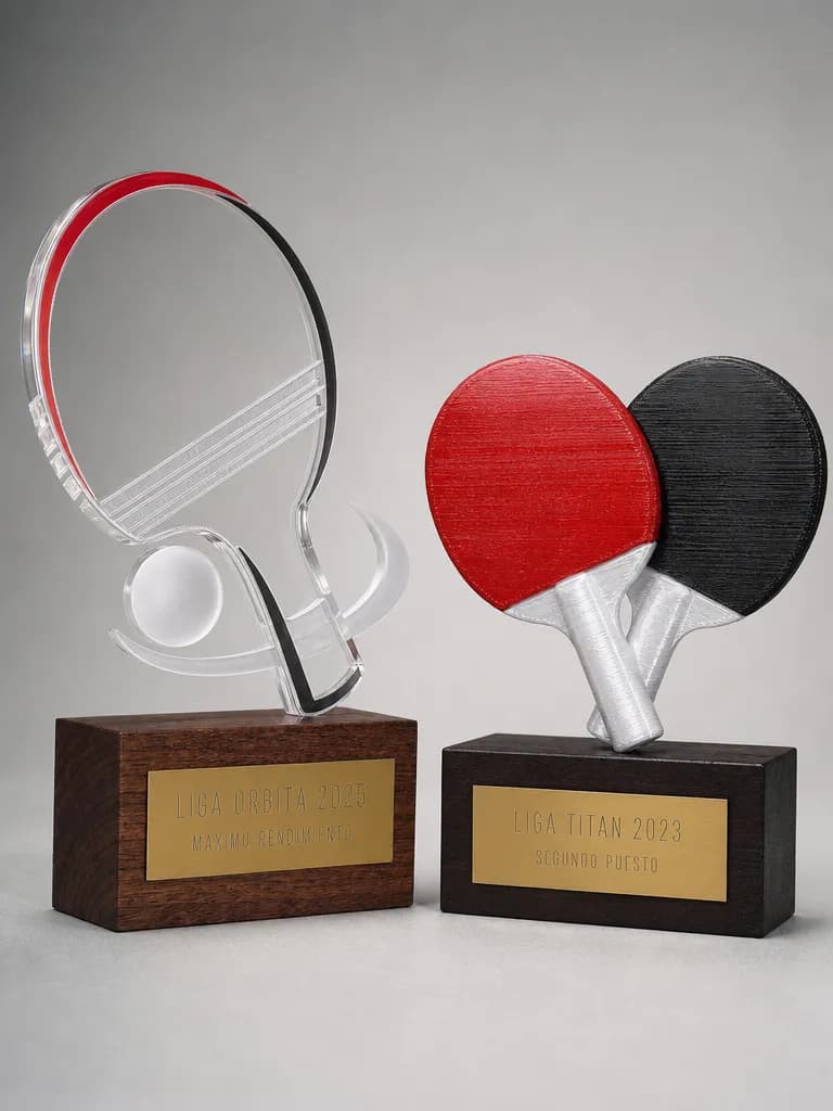 Trofeos de ping pong personalizados