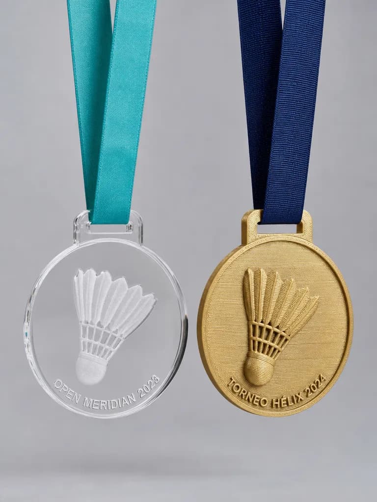 Medallas de bádminton personalizadas