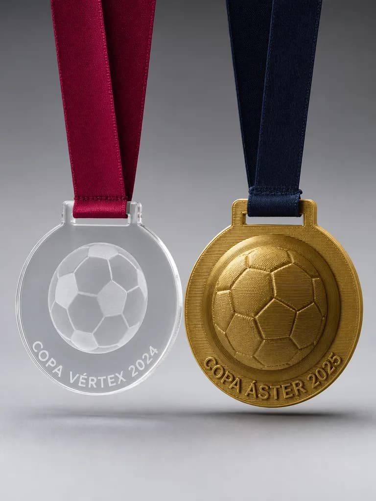 Custom women's football medals